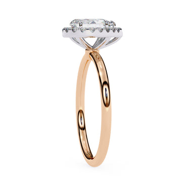 1.35 Carat Pear Cut Halo Lab Dimaond Engagement Ring In Rose Gold