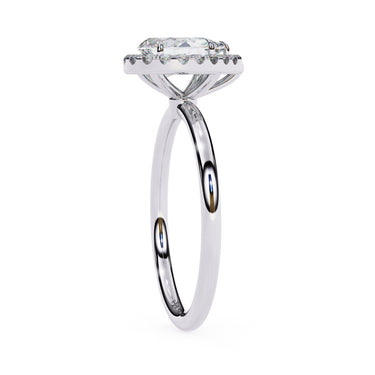 1.35 Carat Pear Cut Halo Lab Diamond Engagement Ring In White Gold