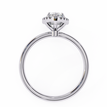 1.35 Carat Pear Cut Halo Lab Dimaond Engagement Ring In White Gold