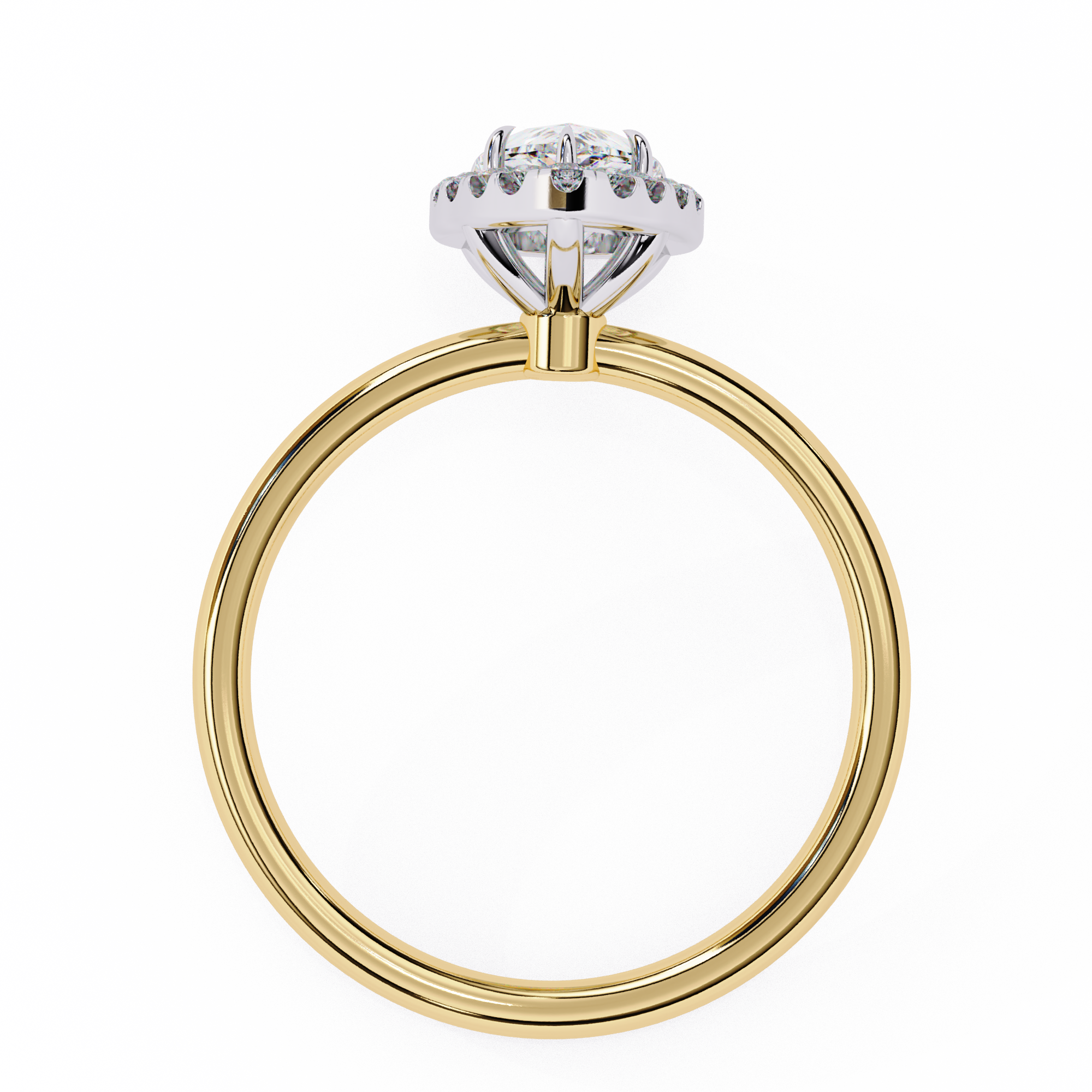 2.19 Carat Pear Cut Halo Lab Grown Diamond Engagement Ring