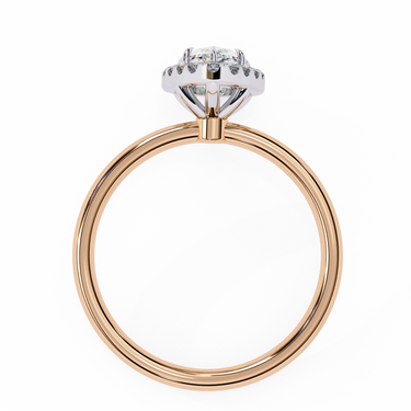 1.35 Carat Pear Cut Halo Lab Dimaond Engagement Ring In Rose Gold