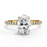 1.44 Carat Oval Cut Hidden Halo Lab Diamond Engagement Ring In Yellow Gold