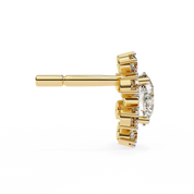 1.40 Carat Floral Cluster Diamond Stud Earrings Women's Round Center Stone