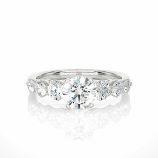 1.50 Carat 7 Stone Moissanite Ring in White Gold