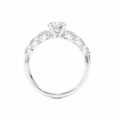 1.50 Carat 7 Stone Basket Set Diamond Engagement Ring In White Gold