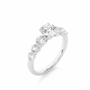 1.50 Carat 7 Stone Basket Set Diamond Engagement Ring In White Gold