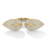 1.62 Carat Diamond Leaf Design Ring in Rose Gold