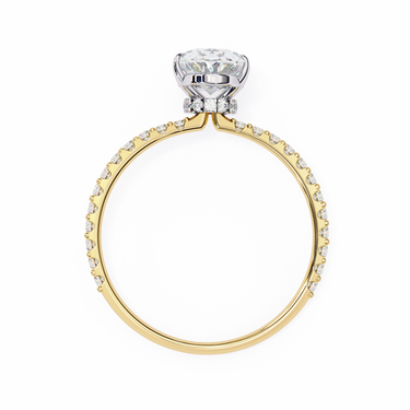 1.50 Ct Oval Cut Hidden Halo Lab Diamond Engagement Ring In Yellow Gold