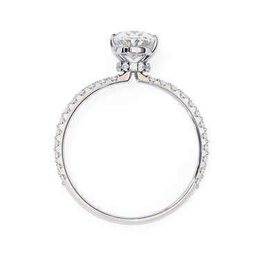 1.50 Carat Oval Cut Hidden Halo Lab Diamond Engagement Ring In White Gold