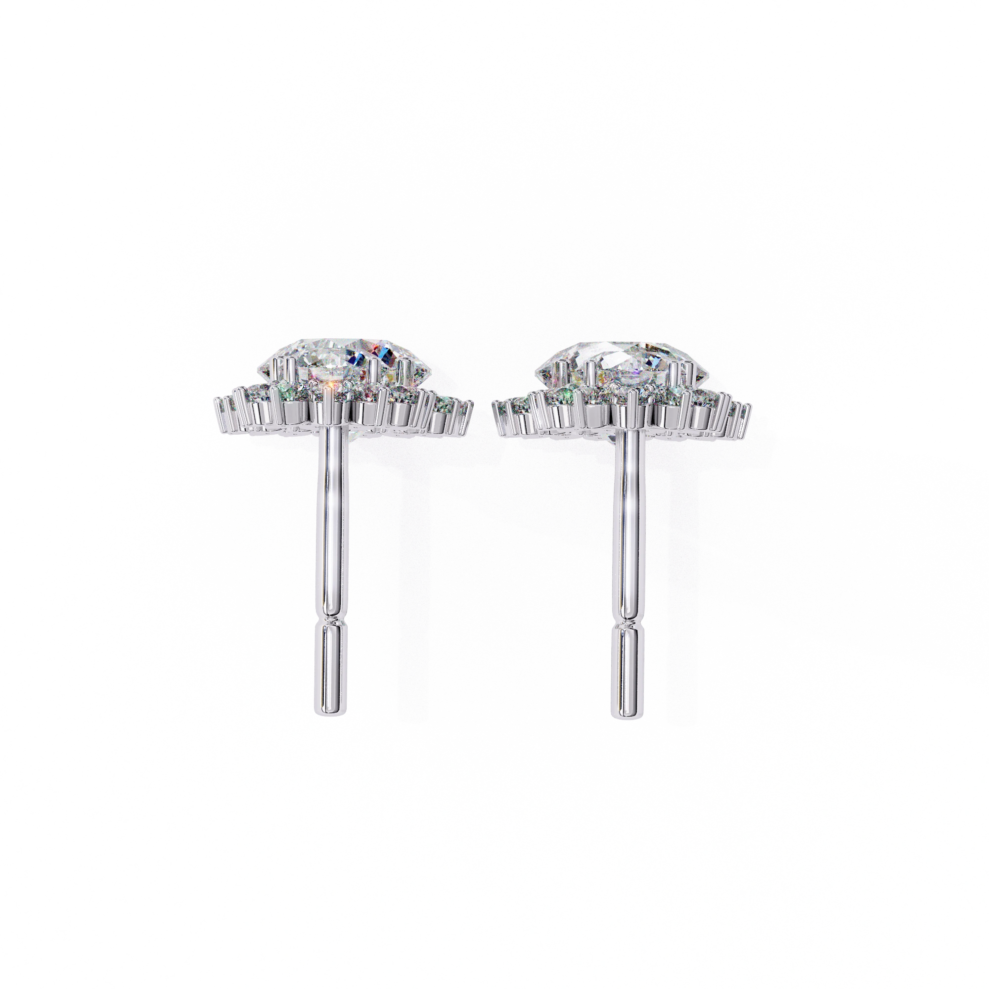 1.52 Carat Diamond Drop Earrings With Floral Cluster Design