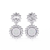 1.52 Carat Diamond Drop Earrings with Baguette
