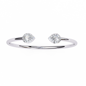1.50 Carat Pear Diamond Open Cuff Bangle in Yellow Gold