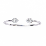 1.50 Carat Pear Diamond Open Cuff Bangle in Yellow Gold