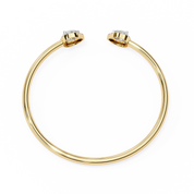 1.50 Carat Pear Diamond Open Cuff Bangle in Yellow Gold