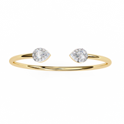 1.50 Carat Pear Diamond Open Cuff Bangle in Yellow Gold 10K Yellow Gold