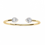 1.50 Carat Pear Diamond Open Cuff Bangle in Yellow Gold