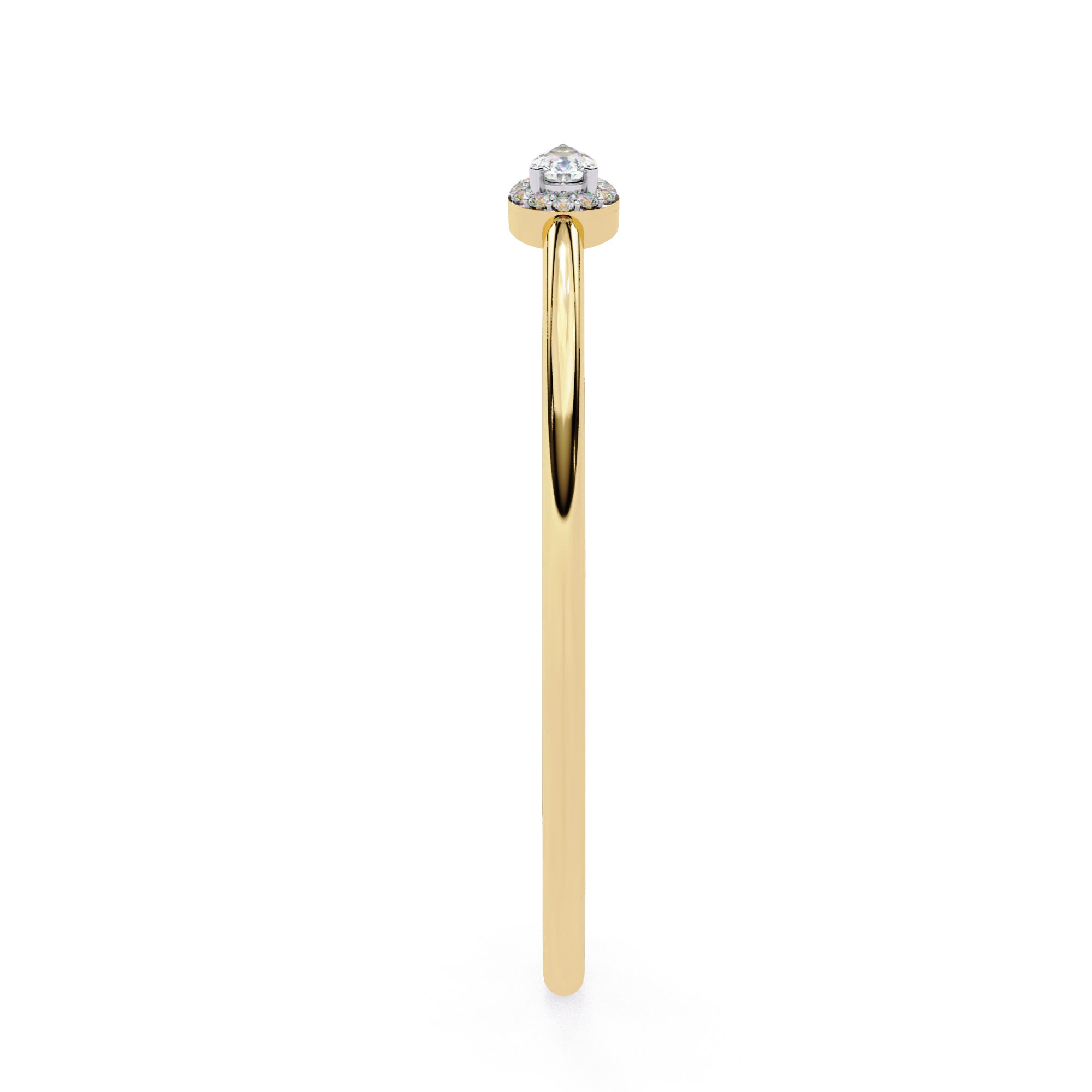 1.50 Carat Pear Diamond Open Cuff Bangle in Yellow Gold