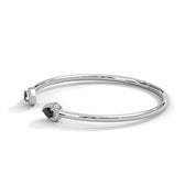 1.90 Ct Pear Shape Halo Black & White Diamond Bangle Bracelet