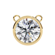 1.50ct Round Cut Bezel Set Lab Diamond Necklace in Yellow Gold