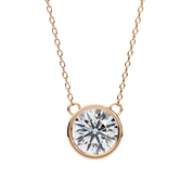 1.50ct Round Cut Bezel Set Lab Diamond Necklace in Yellow Gold Lab Diamond