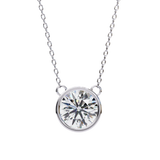 1.50ct Round Cut Bezel Set Lab Diamond Necklace in Yellow Gold