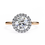 1.70 Carat Round Shape Halo Lab Diamond Engagement Ring In Rose Gold