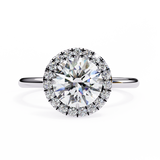 1.70 Carat Round Shape Halo Lab Diamond Engagement Ring In White Gold