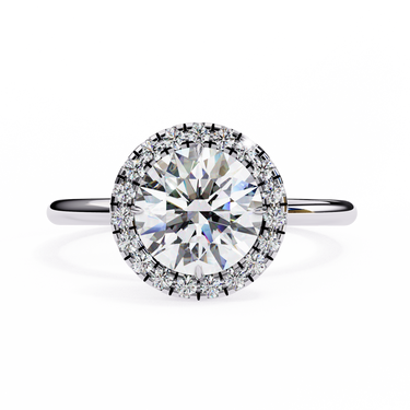 1.70 Carat Round Shape Halo Lab Diamond Engagement Ring In White Gold