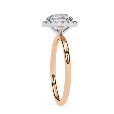 1.70 Carat Round Shape Halo Lab Diamond Engagement Ring In Rose Gold