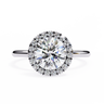 1.70 Carat Round Shape Halo Lab Diamond Engagement Ring In White Gold