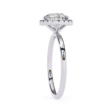 1.70 Carat Round Shape Halo Lab Diamond Engagement Ring In White Gold