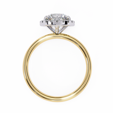 1.70 Carat Round Shape Halo Lab Diamond Engagement Ring In Yellow Gold