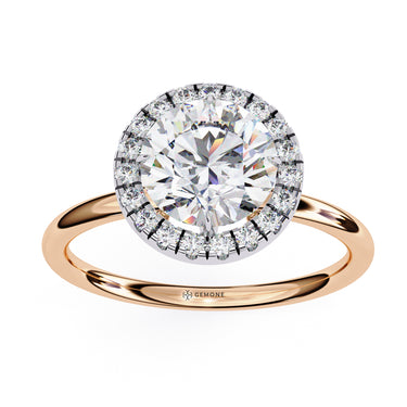 1.70 Carat Round Shape Halo Lab Diamond Engagement Ring In Rose Gold