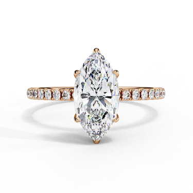 1.70 Ct Marquise Cut Hidden Halo Lab Diamond Engagement Ring In Rose Gold