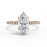 1.70 Ct Marquise Hidden Halo Lab Diamond Engagement Ring
