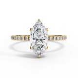 1.70 Ct Marquise Cut Hidden Halo Lab Diamond Engagement Ring In Yellow Gold