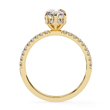 1.70 Ct Marquise Cut Hidden Halo Lab Diamond Engagement Ring In Yellow Gold