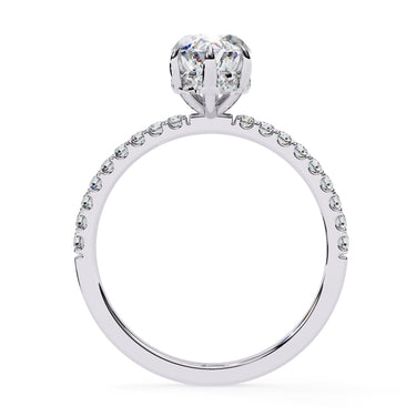 1.70 Ct Marquise Cut Hidden Halo Lab Diamond Engagement Ring In White Gold