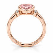 Metal View Of 1.72 Carat Fancy Pink Heart Cut 3 Stone Diamond Ring