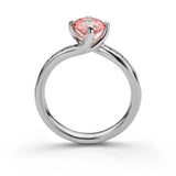 1.80 Carat Round Solitaire Pink Lab Diamond Ring in White Gold