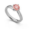 1.80 Carat Round Solitaire Pink Lab Diamond Ring in White Gold