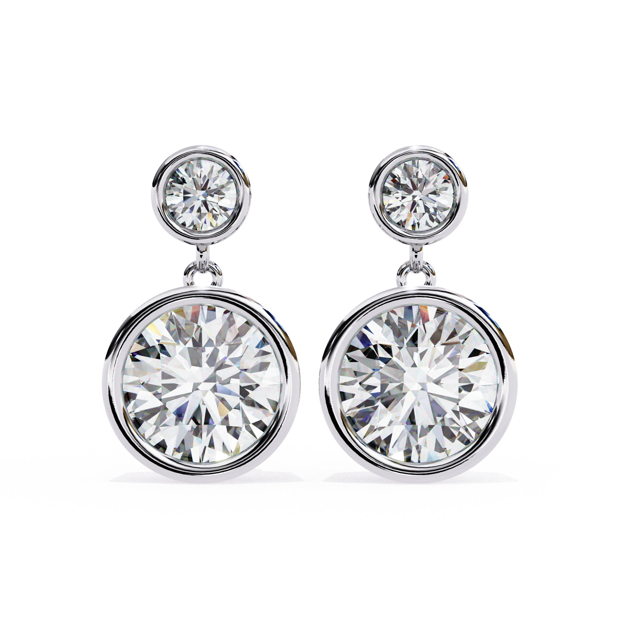 1.84 Carat Diamond Drop Earrings with Double Halo Design 950 Platinum Natural Diamond