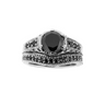 1.8 Ct Round Cut Prong Setting Black Diamond Bridal Set Wedding Ring
