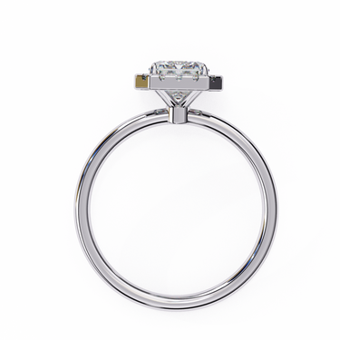 1.90 Carat Emerald Cut Halo Lab Diamond Engagement Ring In White Gold