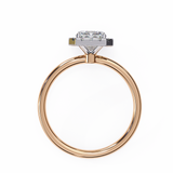 1.90 Carat Emerald Cut Halo Lab Diamond Engagement Ring In Rose Gold