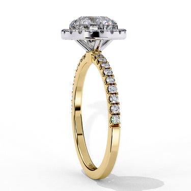 1.90 Carat Round Cut Halo Lab Diamond Engagement Ring In Yellow Gold