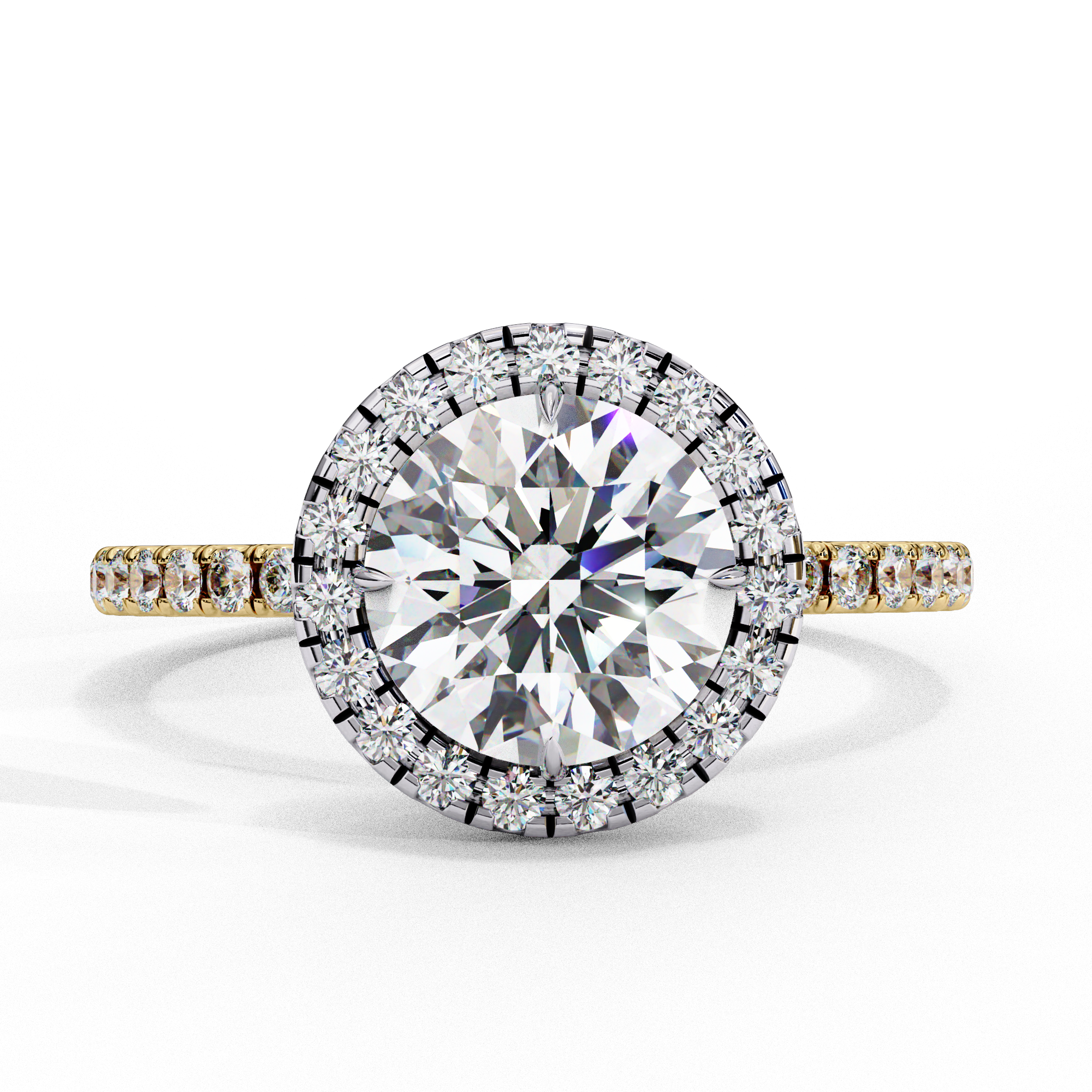 Round Claw Prong Lab Grown Diamond Ring For Women 18K Yellow Gold Lab Diamond Engagement Rings