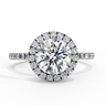 1.90 Carat Round Cut Halo Lab Diamond Engagement Ring In White Gold