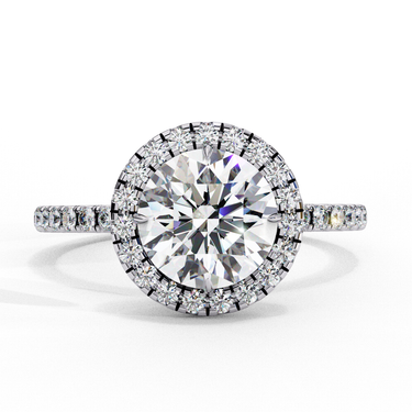 1.90 Carat Round Cut Halo Lab Diamond Engagement Ring In White Gold