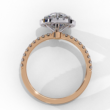 1.90 Carat Round Cut Halo Lab Diamond Engagement Ring In Rose Gold